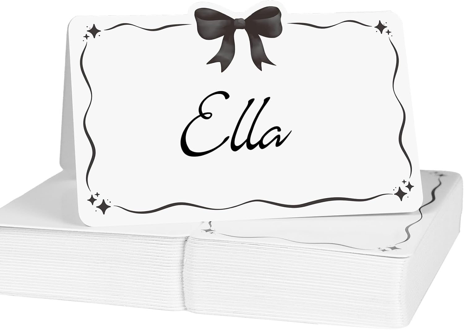 50pcs Black Bow Place Cards for Table Settings 1