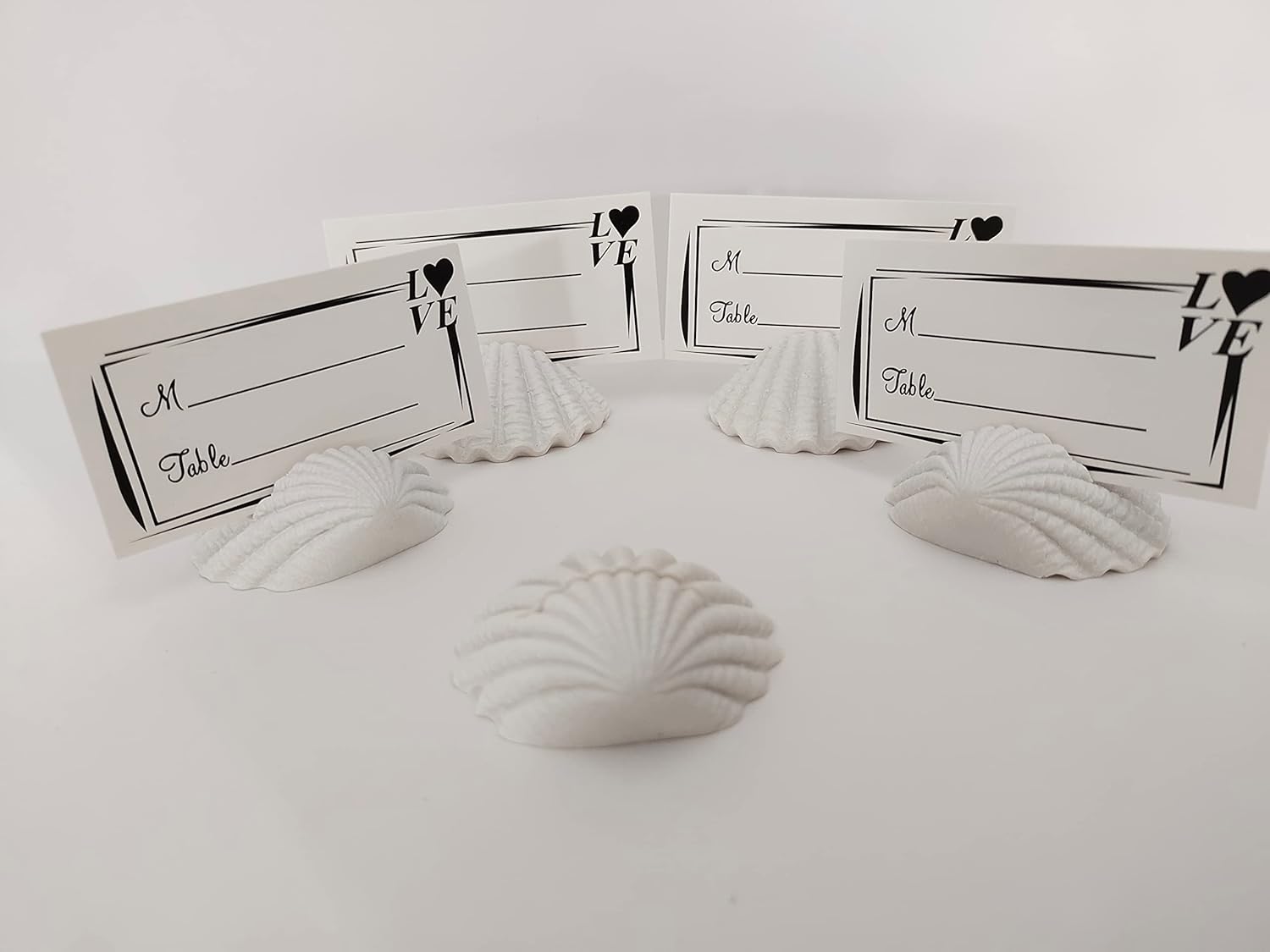 10 Pcs White Shell Table Card Holder for Events