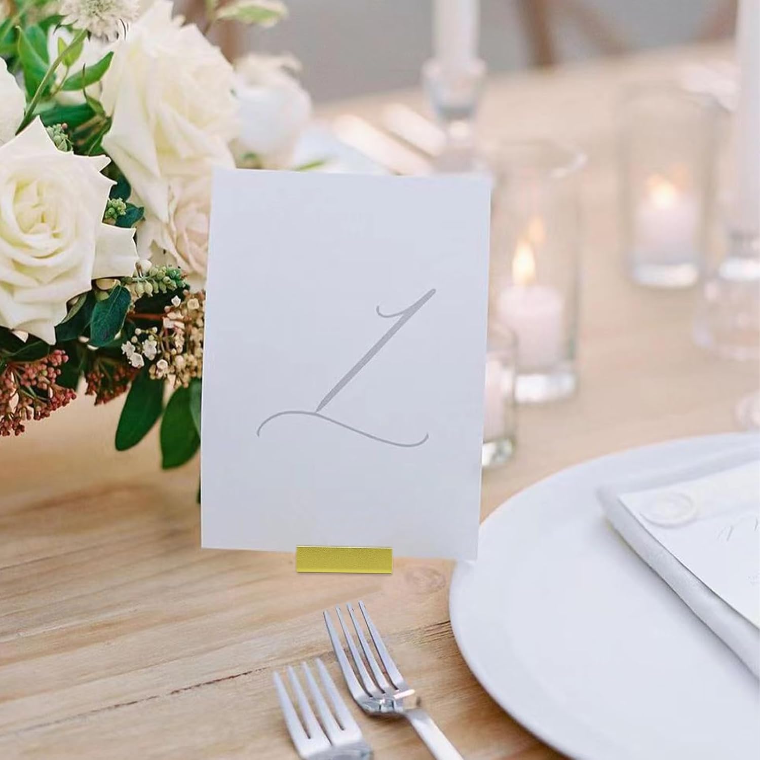 12 Pack Gold Table Number Holders for Events and Parties