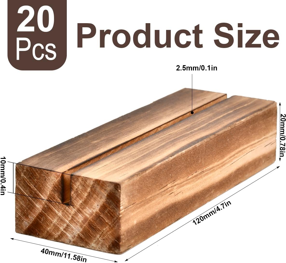 20pcs Wooden Place Card Holders for Wedding and Party Events