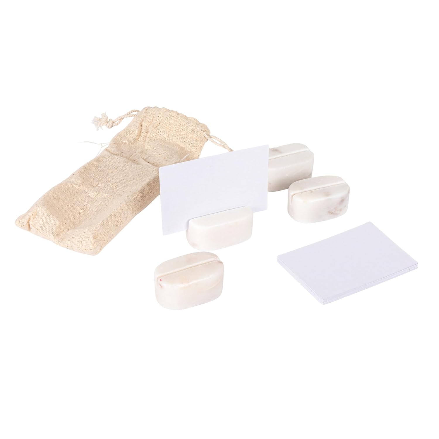 Creative Co Op 4 Piece Marble Place Card Holders White