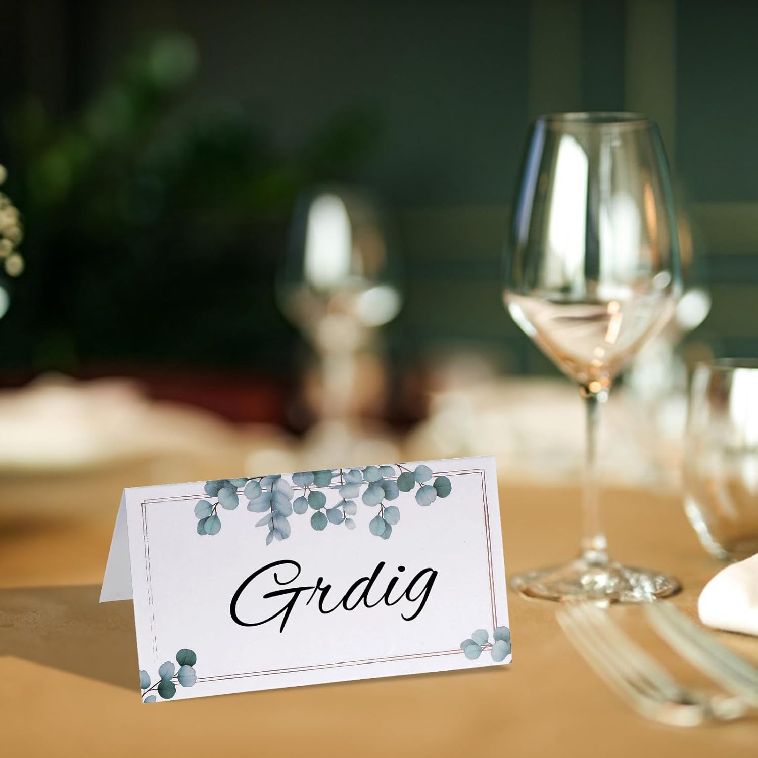 Zyghjort 50 Pcs Folding Place Cards for Weddings and Parties