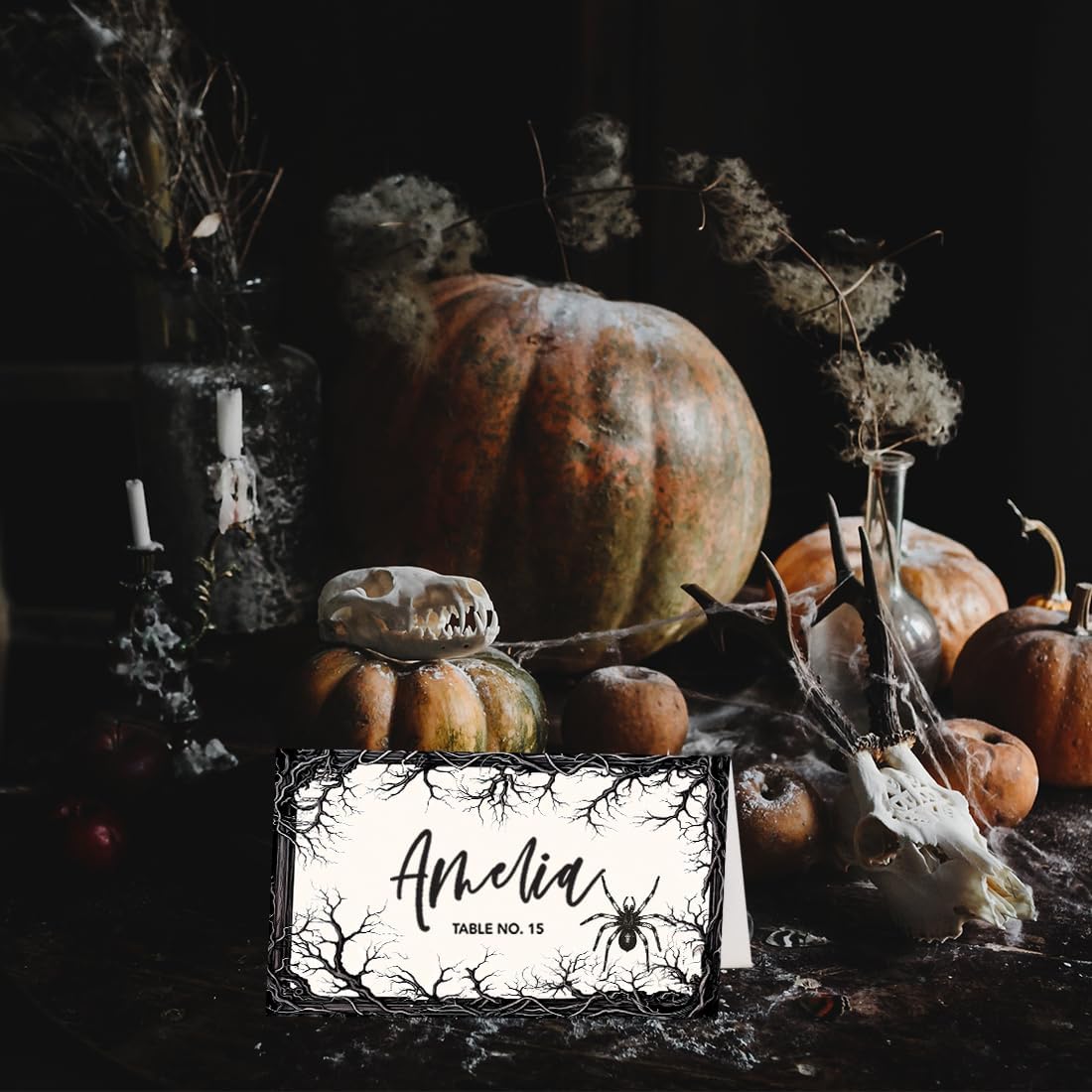 Andaz Press Halloween Name Place Cards for Party Buffet 24 Pack 2x35