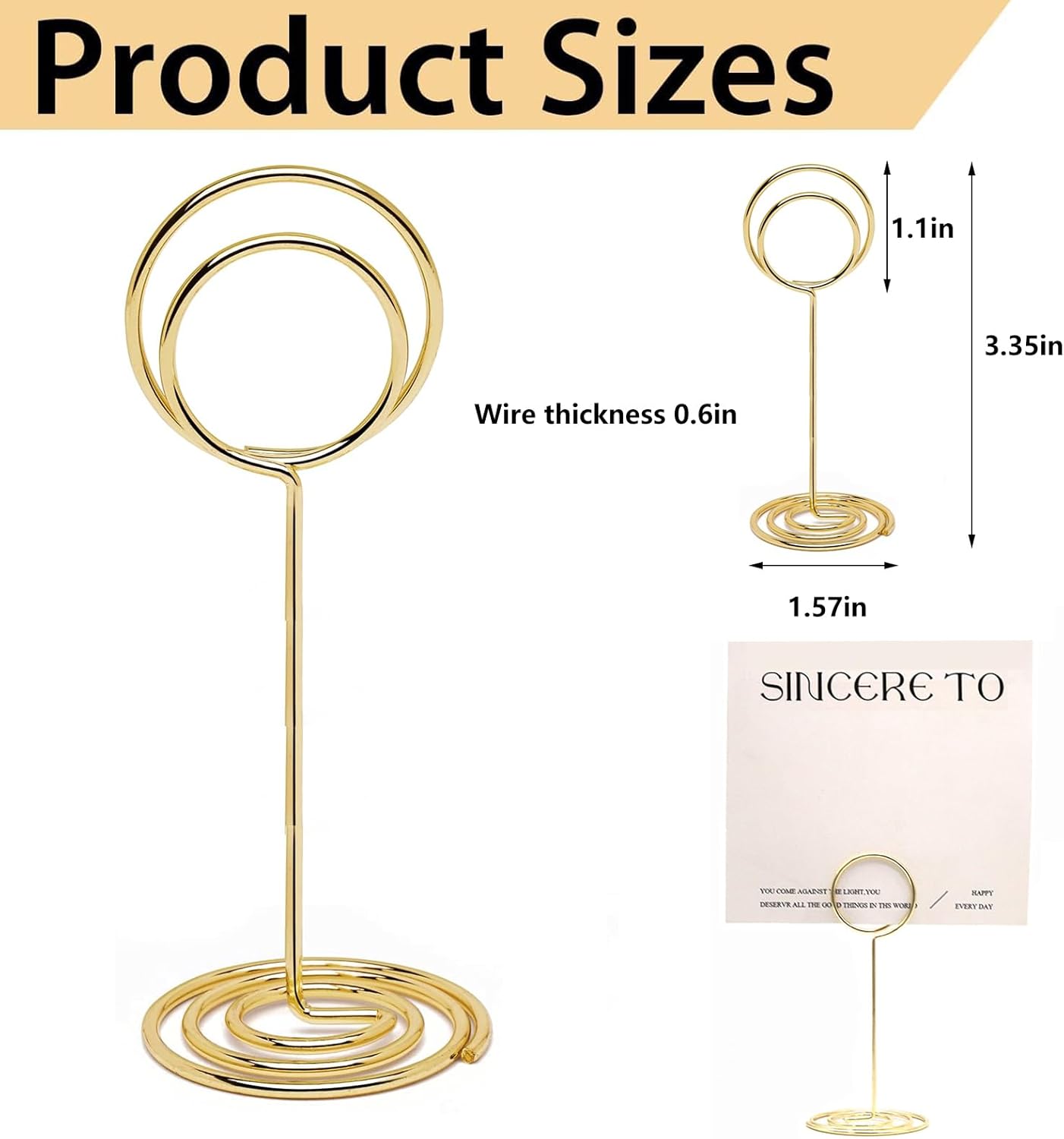 20Pcs Table Number Holders Gold 335Inch Wedding Party Use