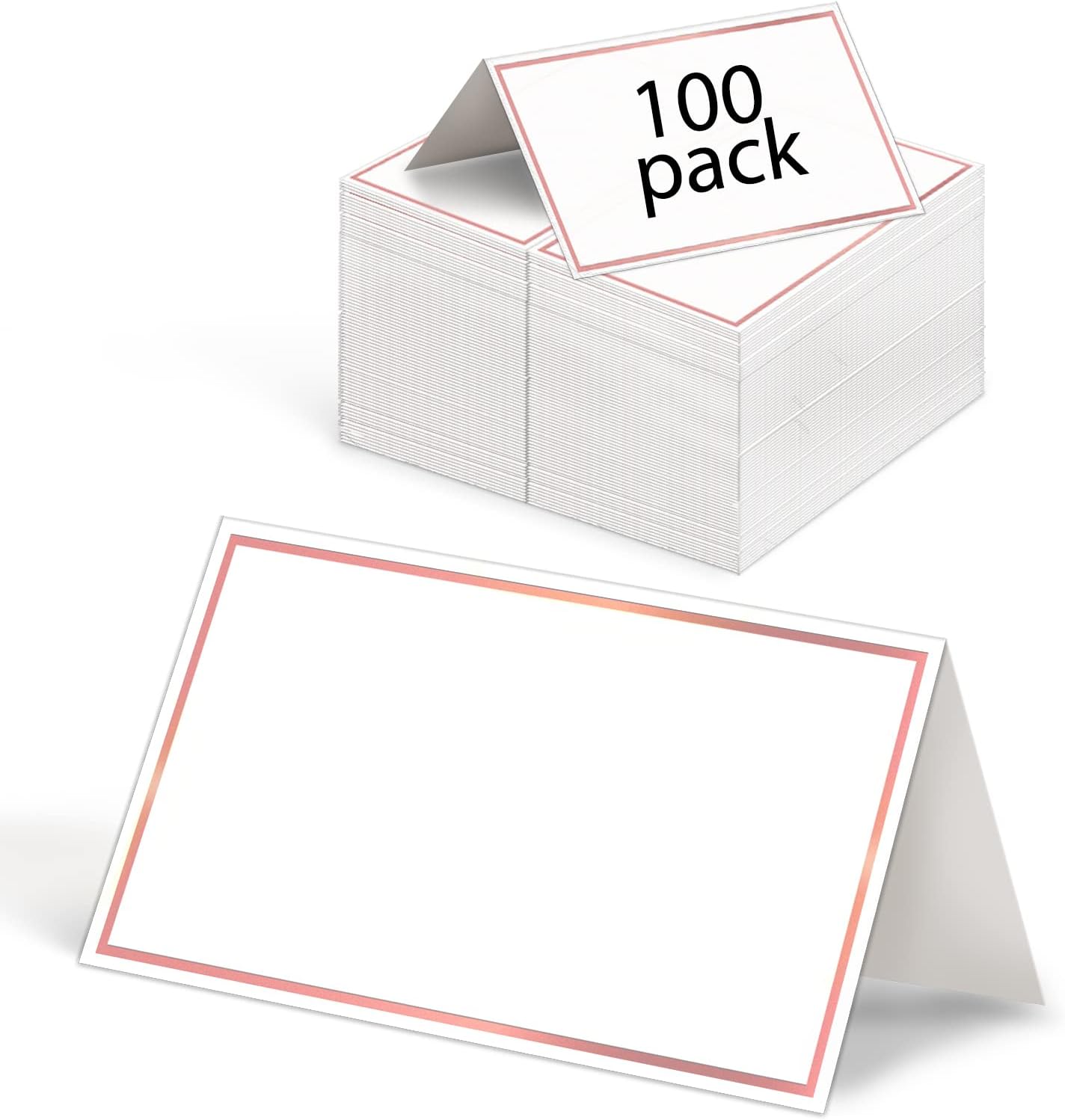 KiDEPOCH Place Cards with Rose Gold Border 100 Pack