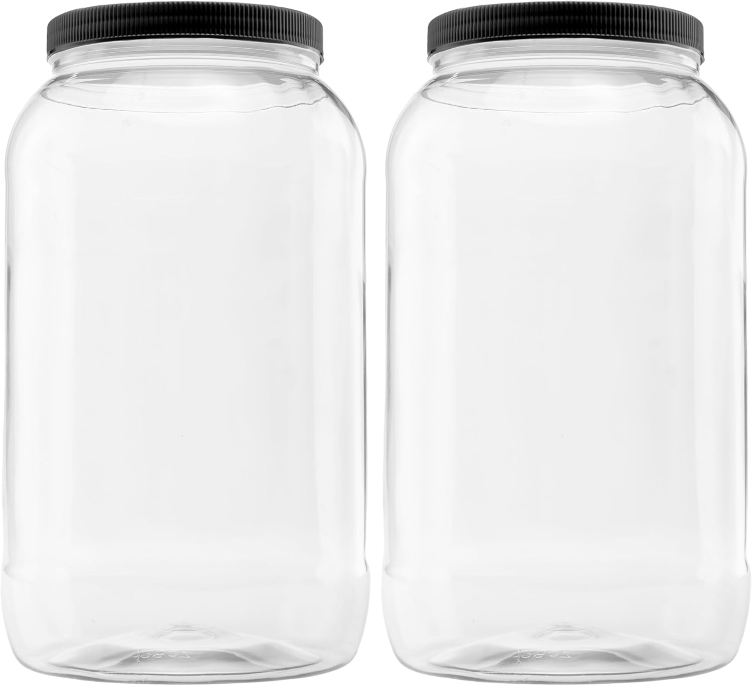Plastic Storage Jars with Leak Proof Lids 128oz 2PK Black