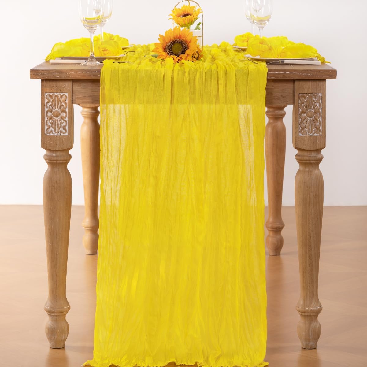 Yellow Cheesecloth Table Runner 6 Pack for Wedding and Baby Shower