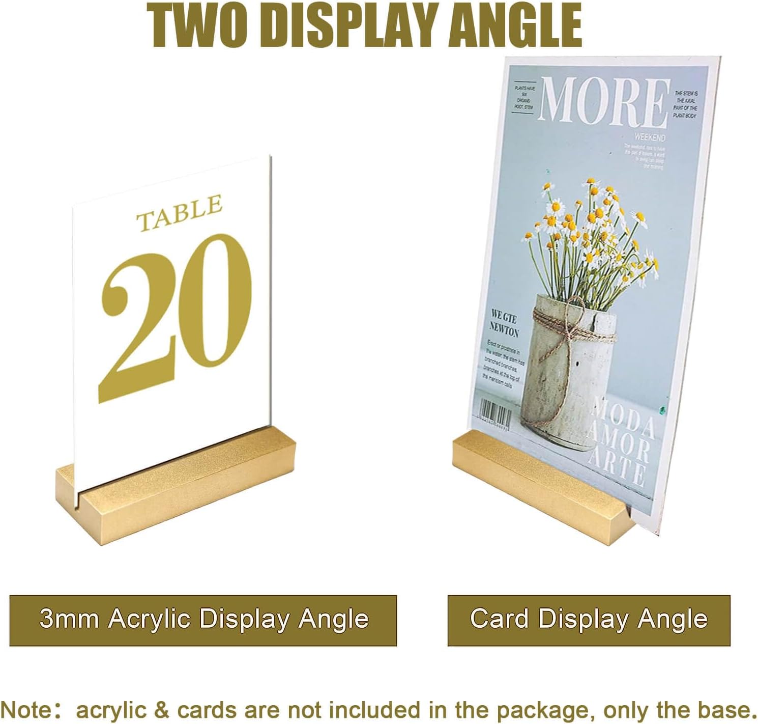 CUNGLIN Gold Wood Table Number Holders 4 Pack