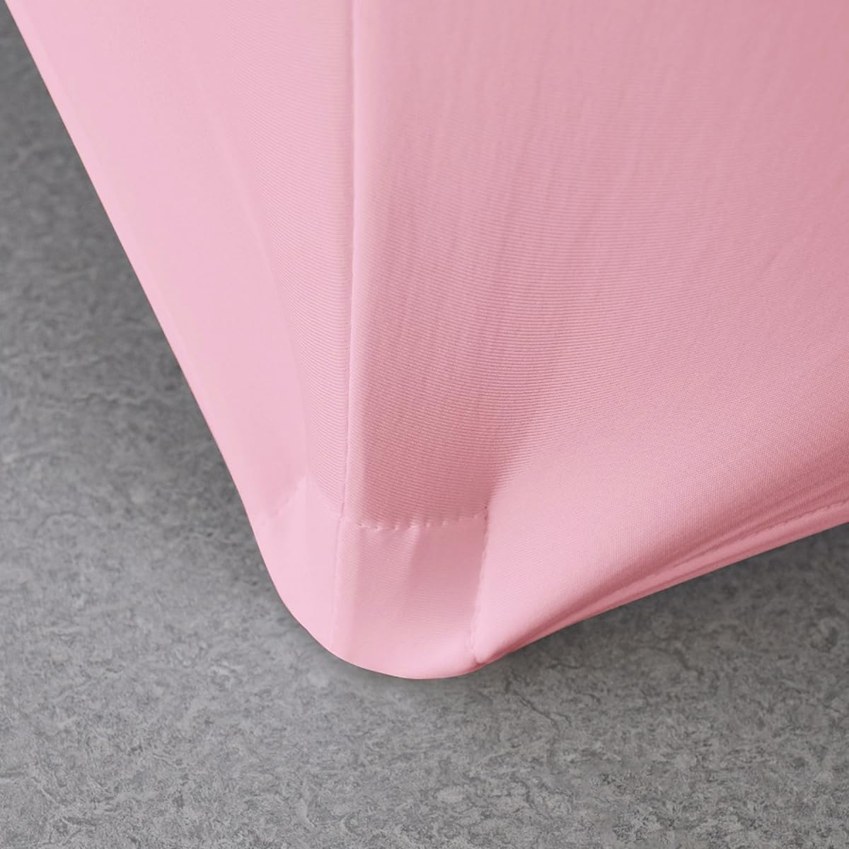 2 Pack 8FT Pink Spandex Tablecloth for Rectangular Tables