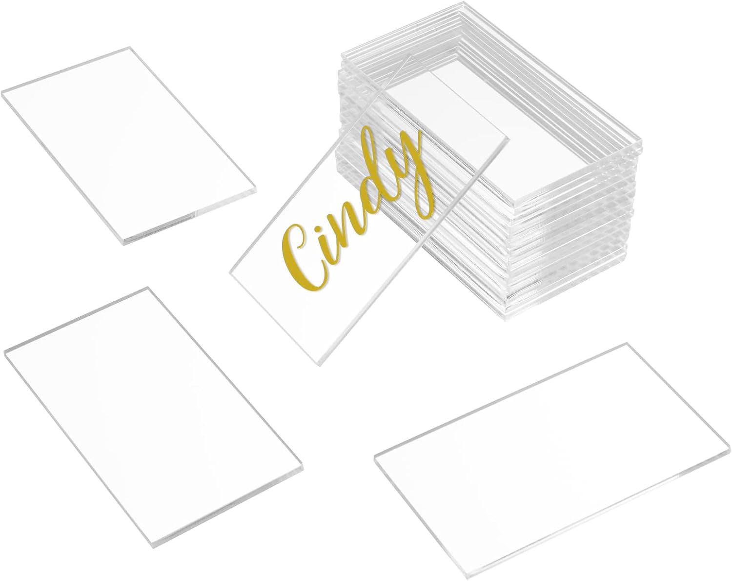Clear Acrylic Place Cards 35x2 Inch 18 Thick 20 Pcs Set