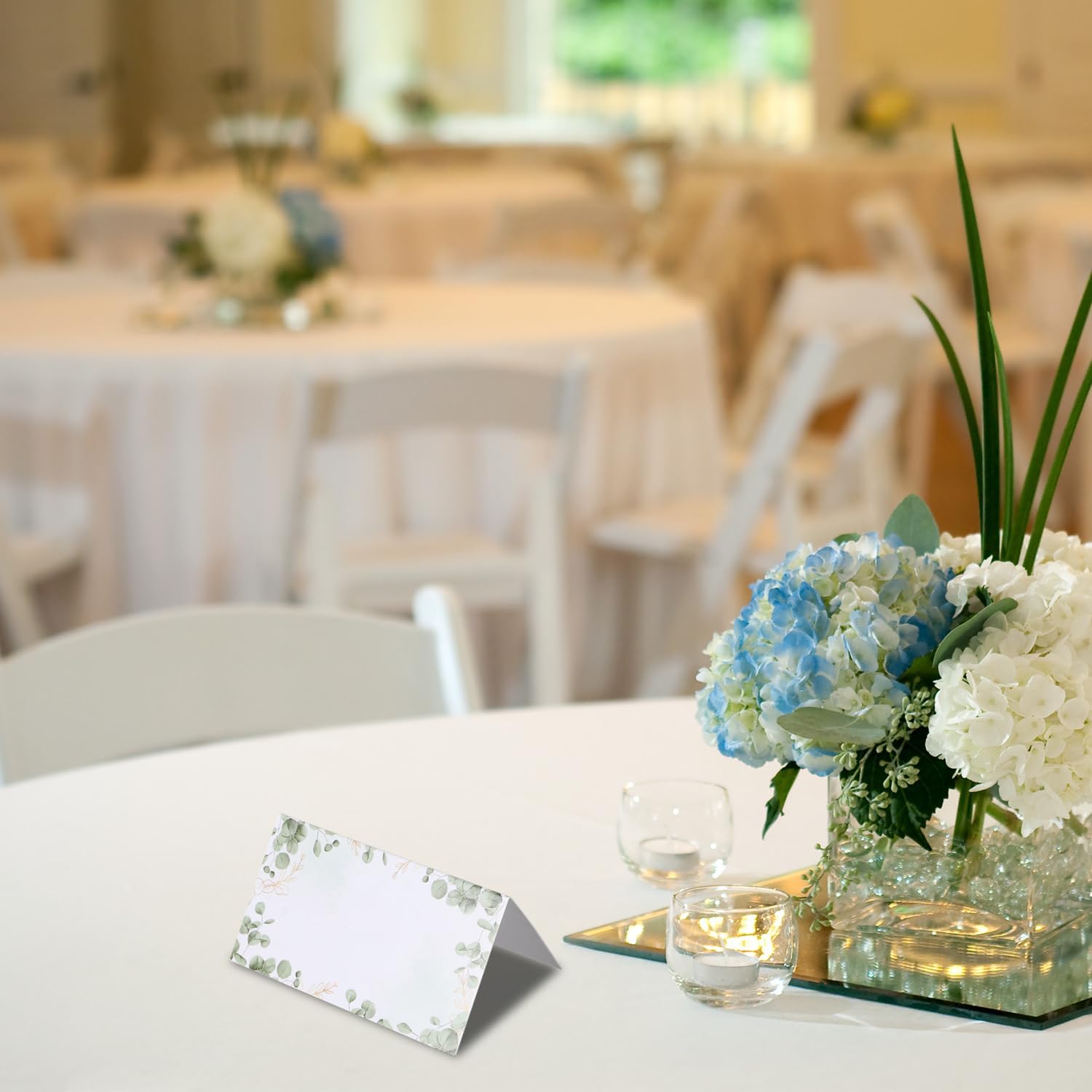 50pcs Eucalyptus Leaf Place Cards for Wedding Seating Chart