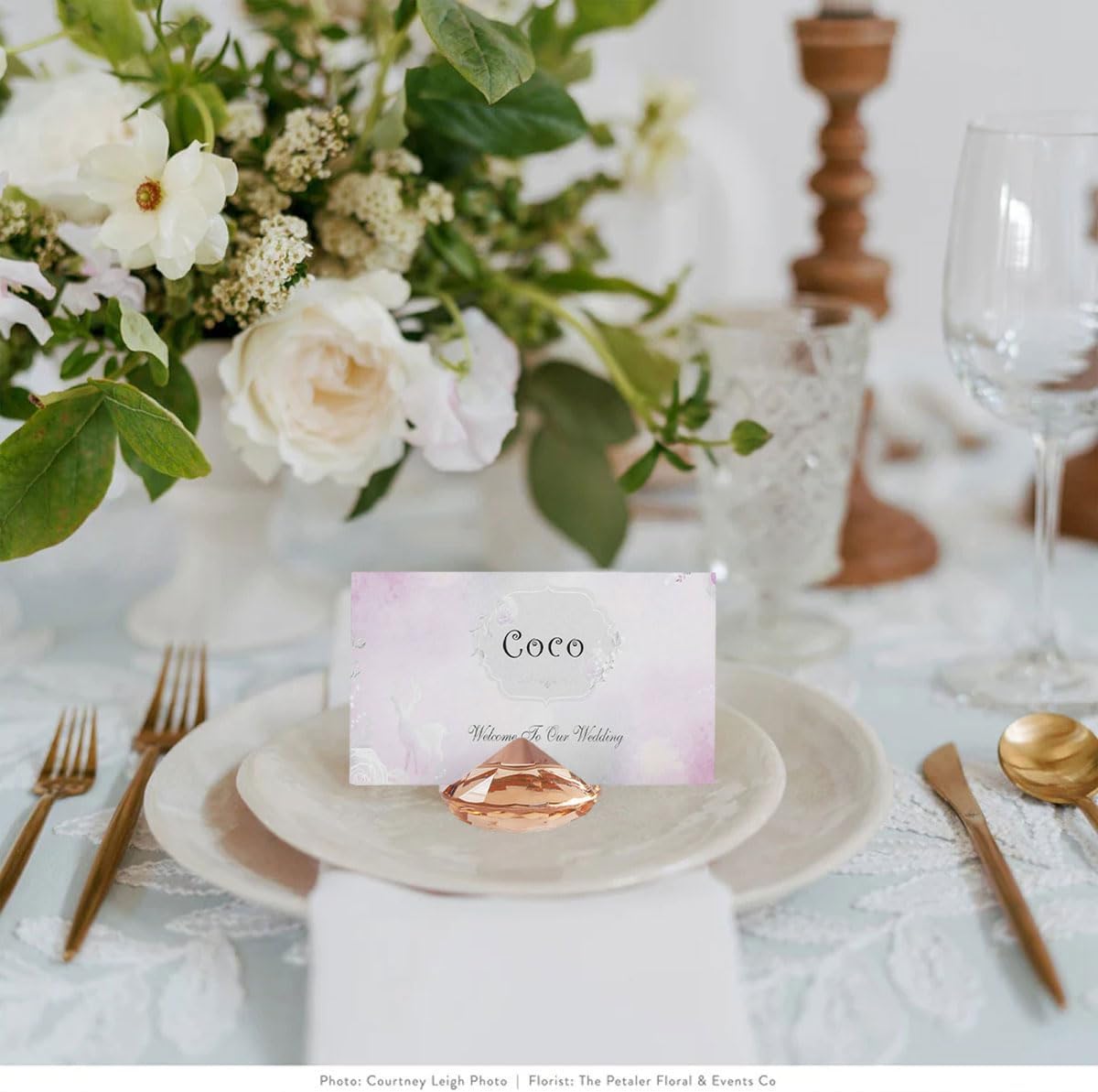 Elegant Place Card Holder Gold 12Pcs