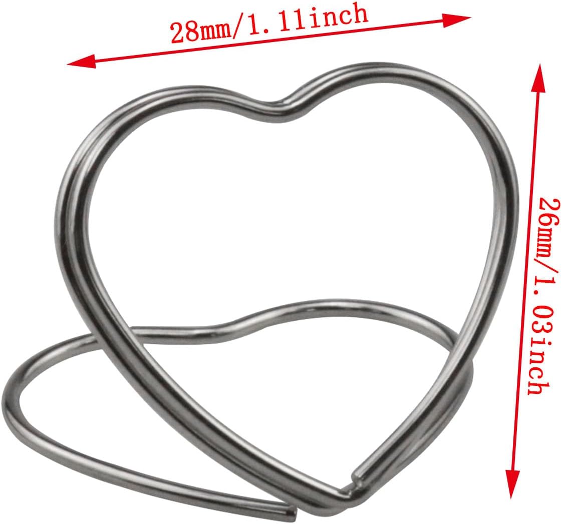 Haidong Heart Shape Place Card Holder 12PCS Silver Wedding Table Numbers