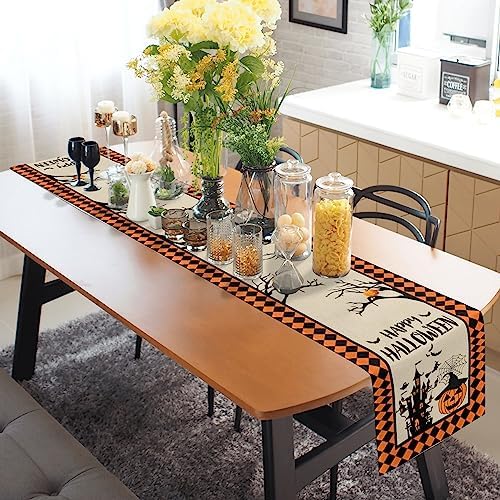 Anragon Pumpkin Table Runner Halloween Decor 72 Inches Long