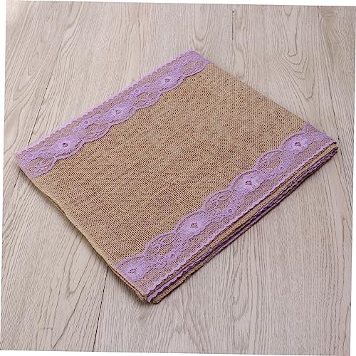275x30cm Burlap Table Runner with Rustic Lace Edging
