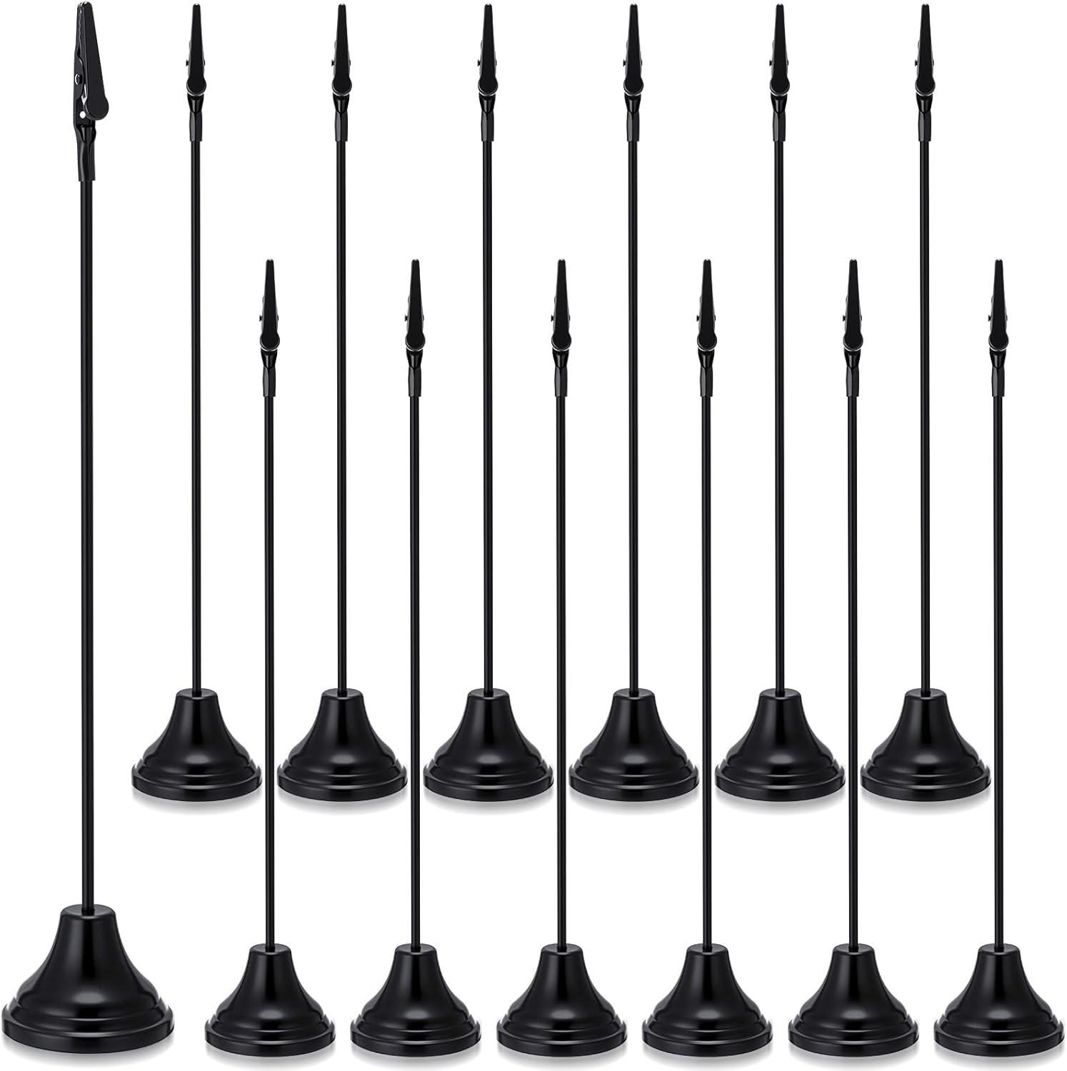 12 Pcs Table Number Holders with Alligator Clips Black