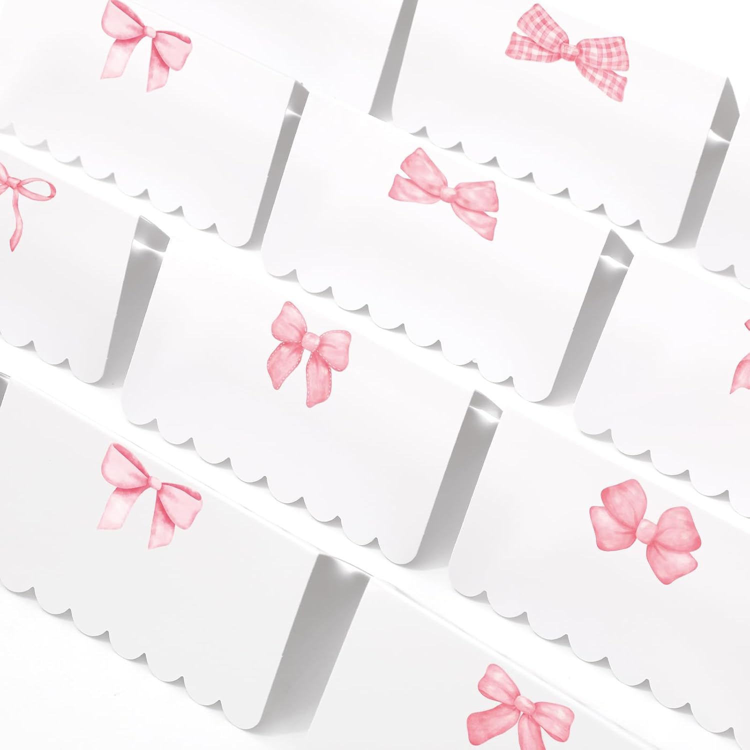Whaline 80Pcs Pink Bow Place Cards