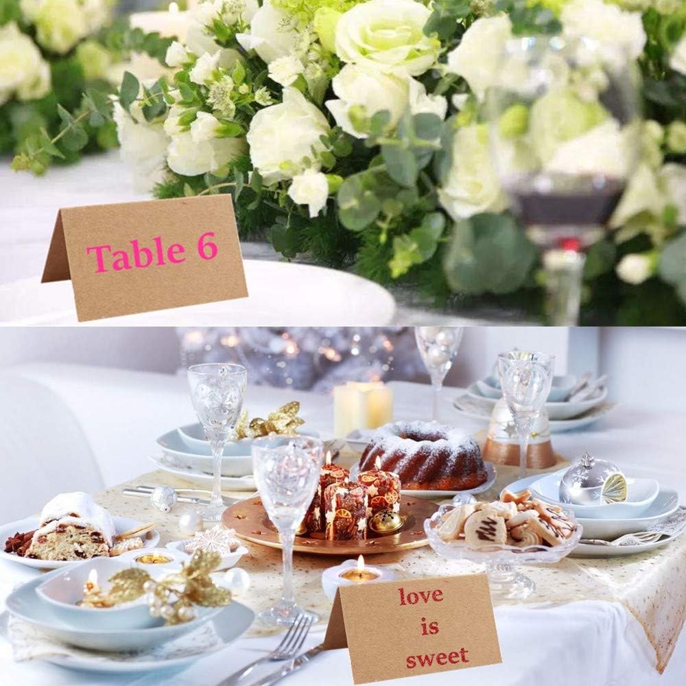 20Pcs Rustic Wood Table Numbers Holder and 30Pcs Kraft Place Cards