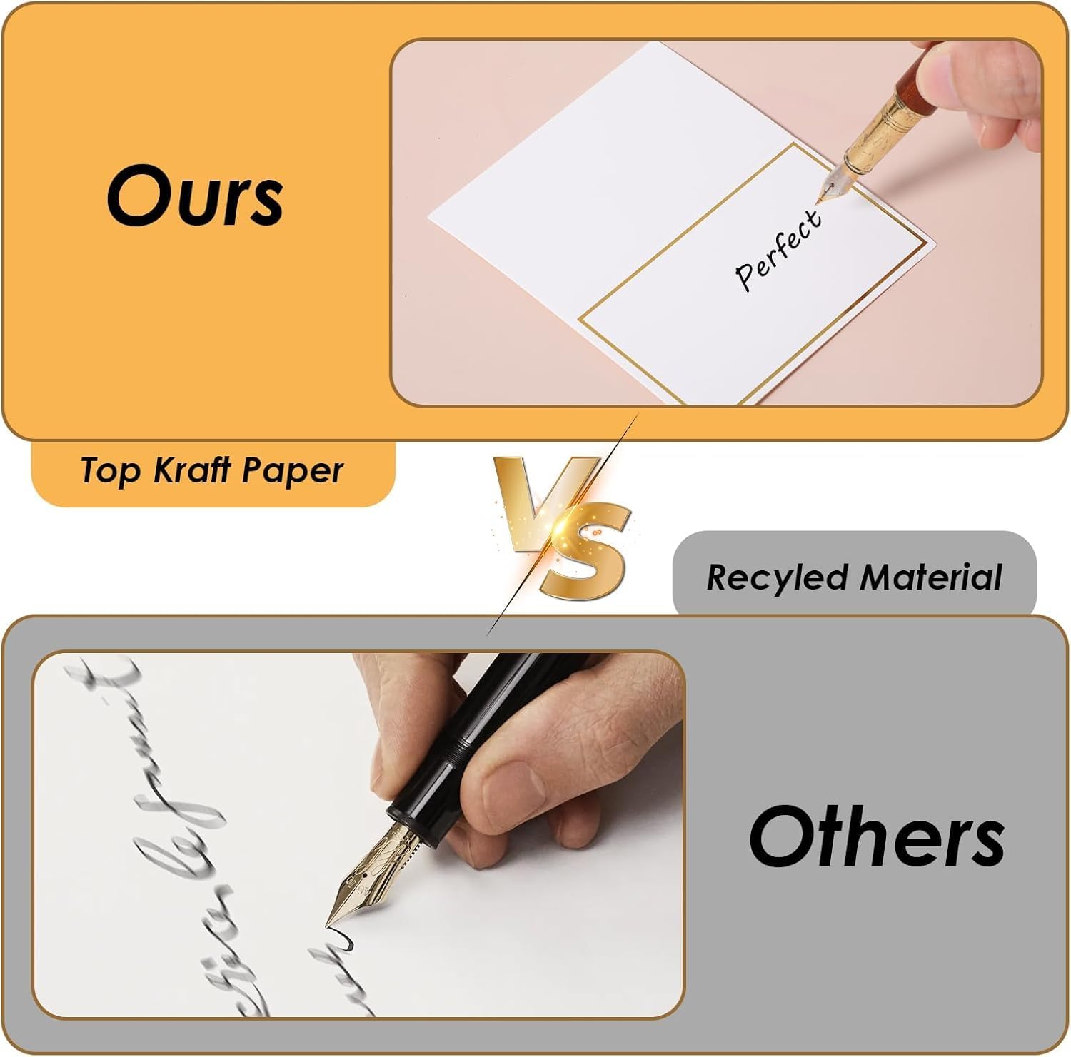 50-Pack Premium Gold Foil Border Place Cards
