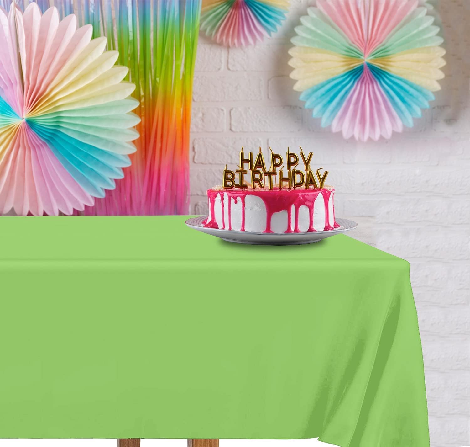 DecorRack 12 Pack Heavy-Duty Tablecloths - Lime Green