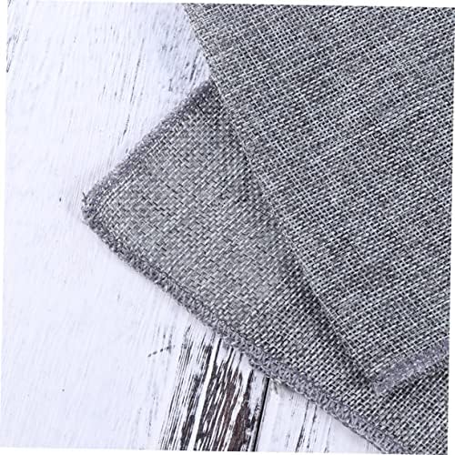 KICHOUSE Gray Burlap Table Runner Elegant Imitated Linen Decor