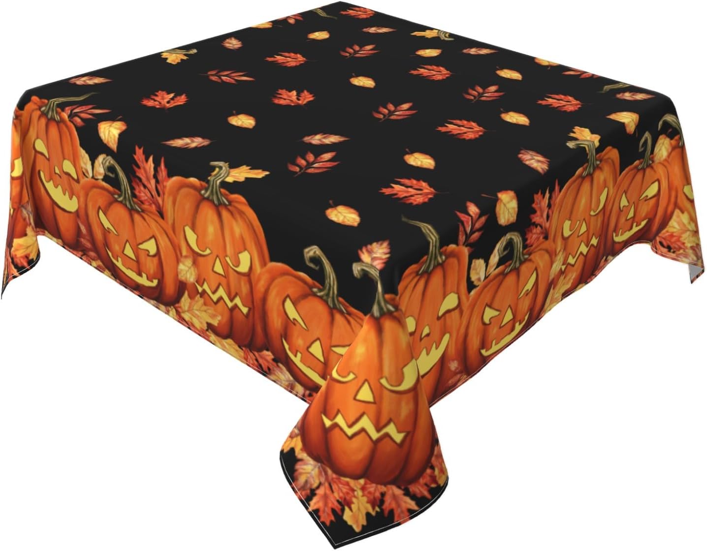 Halloween Tablecloth 54x54 Inch Square Spooky Pumpkin Decor