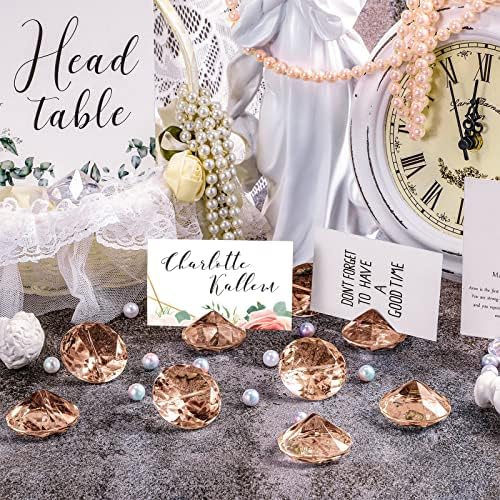 MTLEE 36-Piece Diamond Place Card Holders Rose Gold