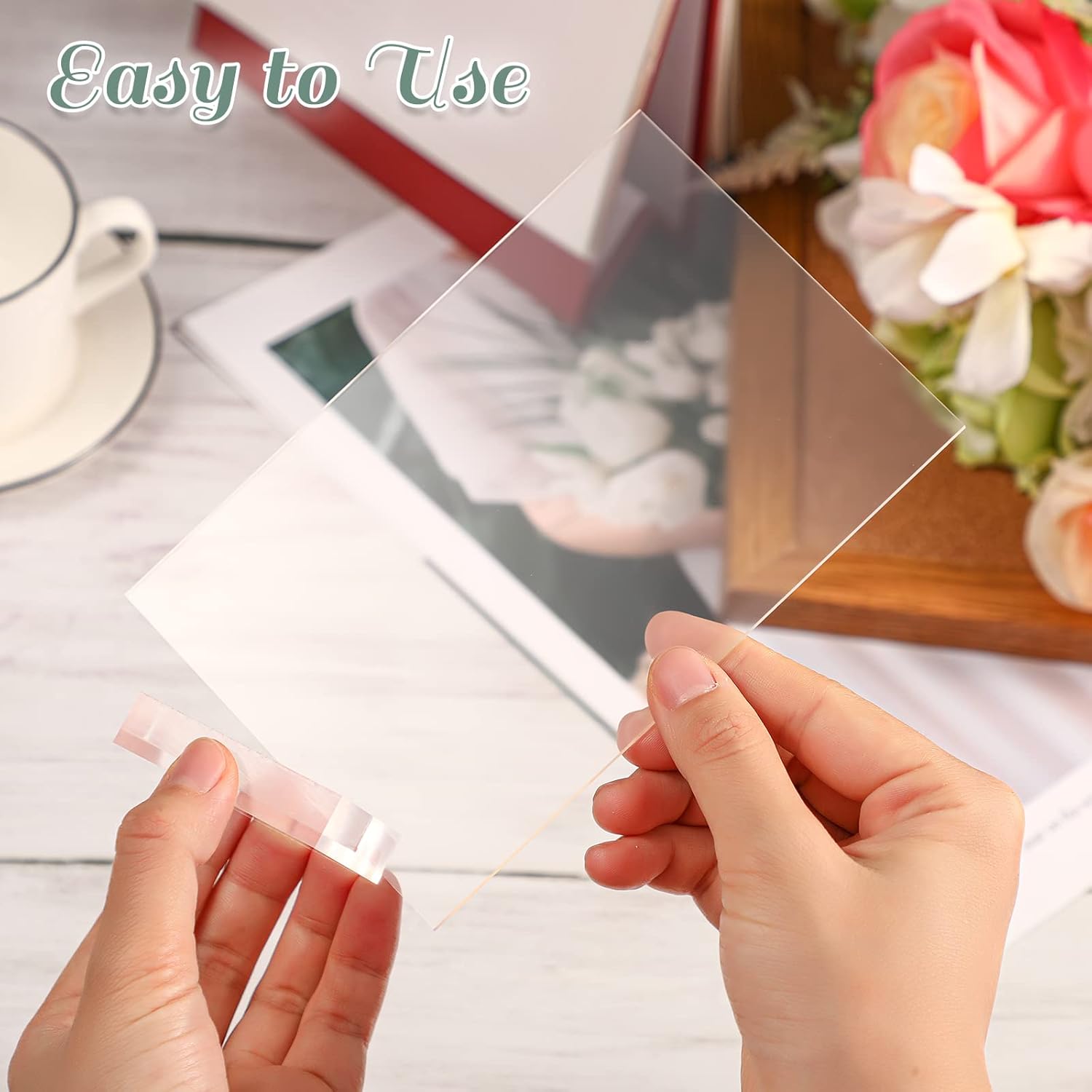 Yulejo 12Pcs Clear Acrylic Place Cards with Holders for Wedding Reception
