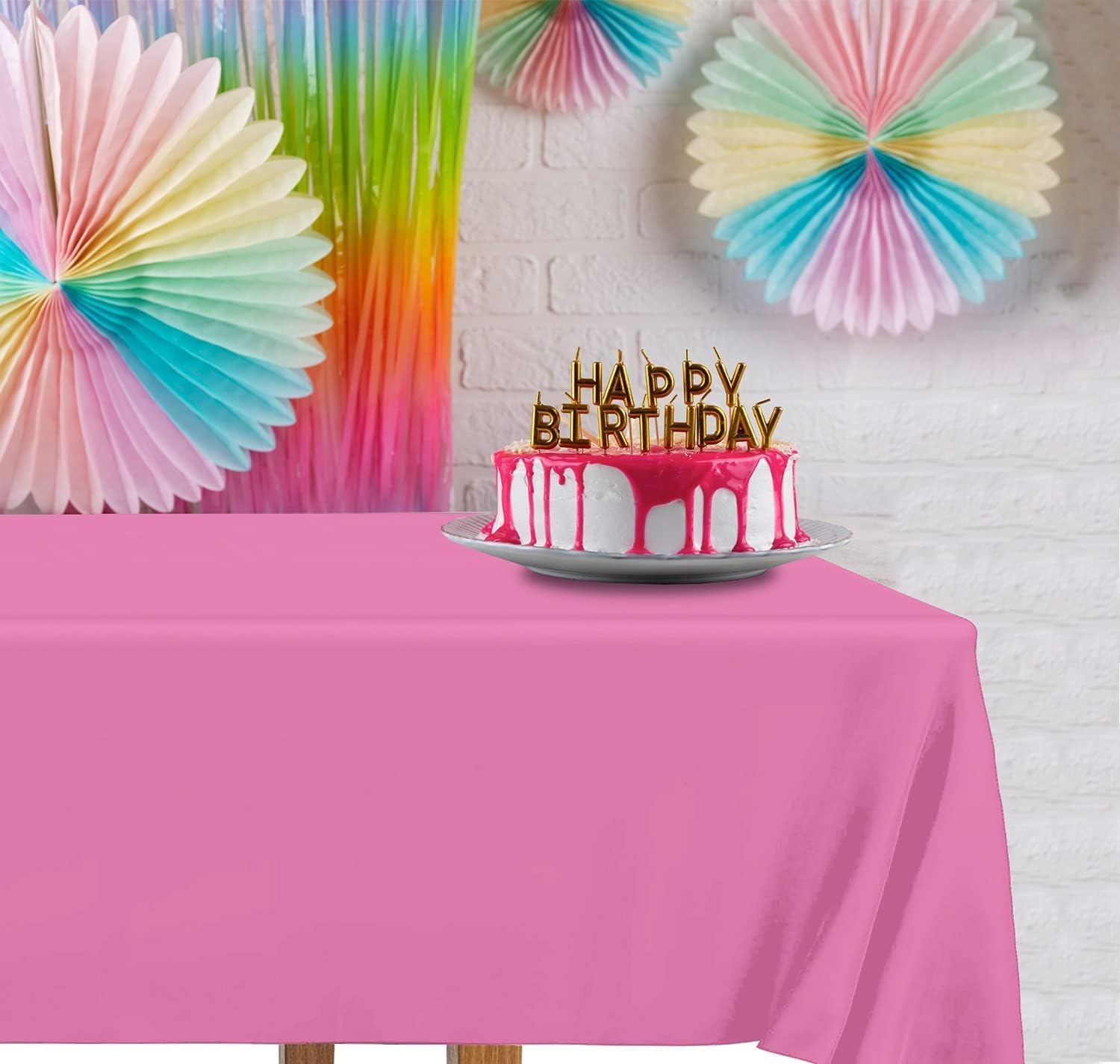 DecorRack 12-Pack Fuchsia Tablecloths for Parties