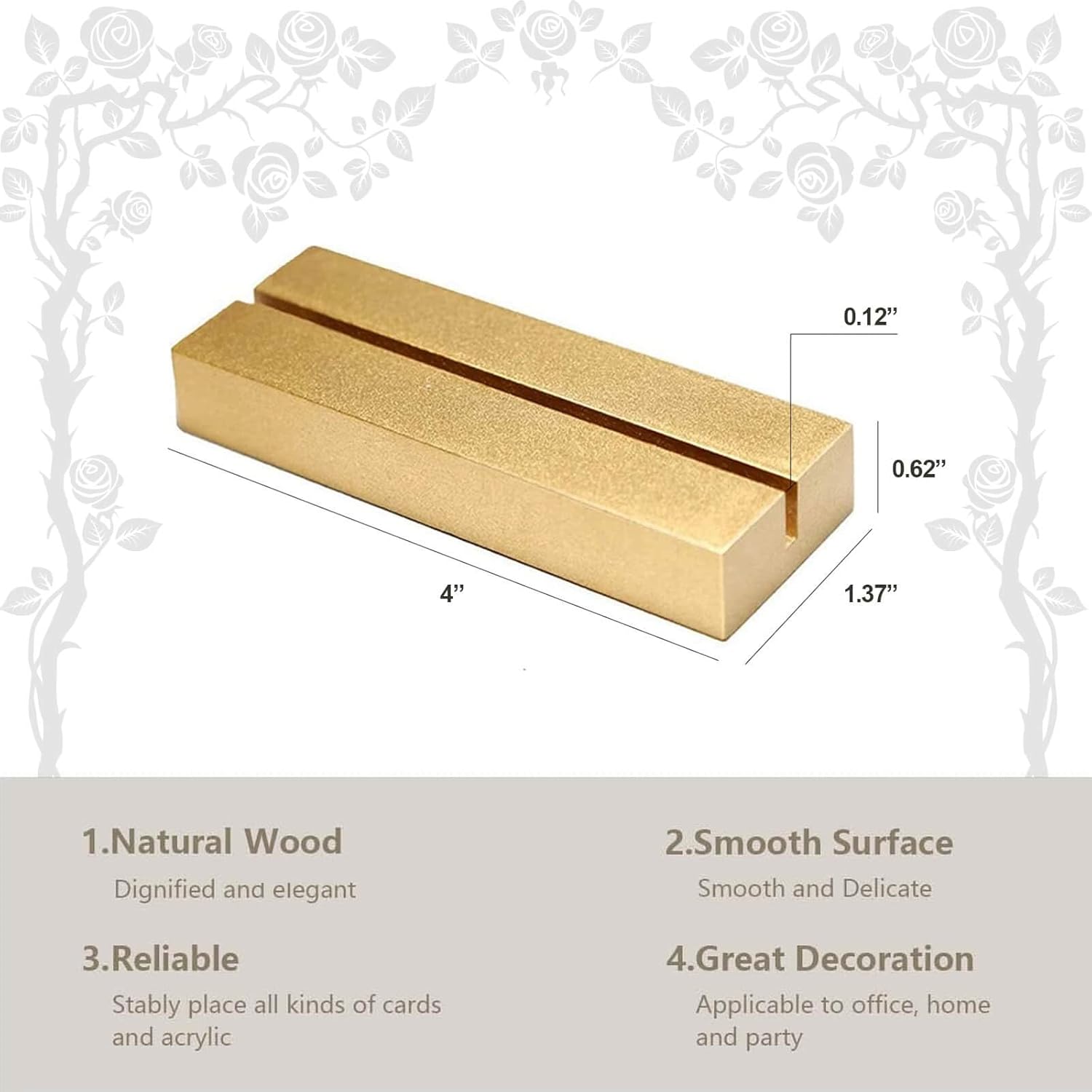 CUNGLIN Gold Wood Table Number Holders 4 Pack