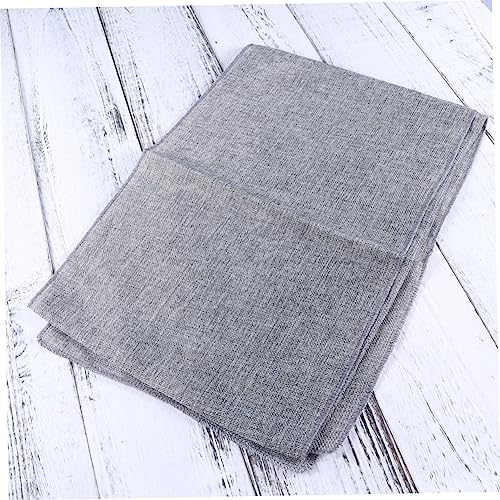 KICHOUSE Gray Burlap Table Runner Elegant Imitated Linen Decor