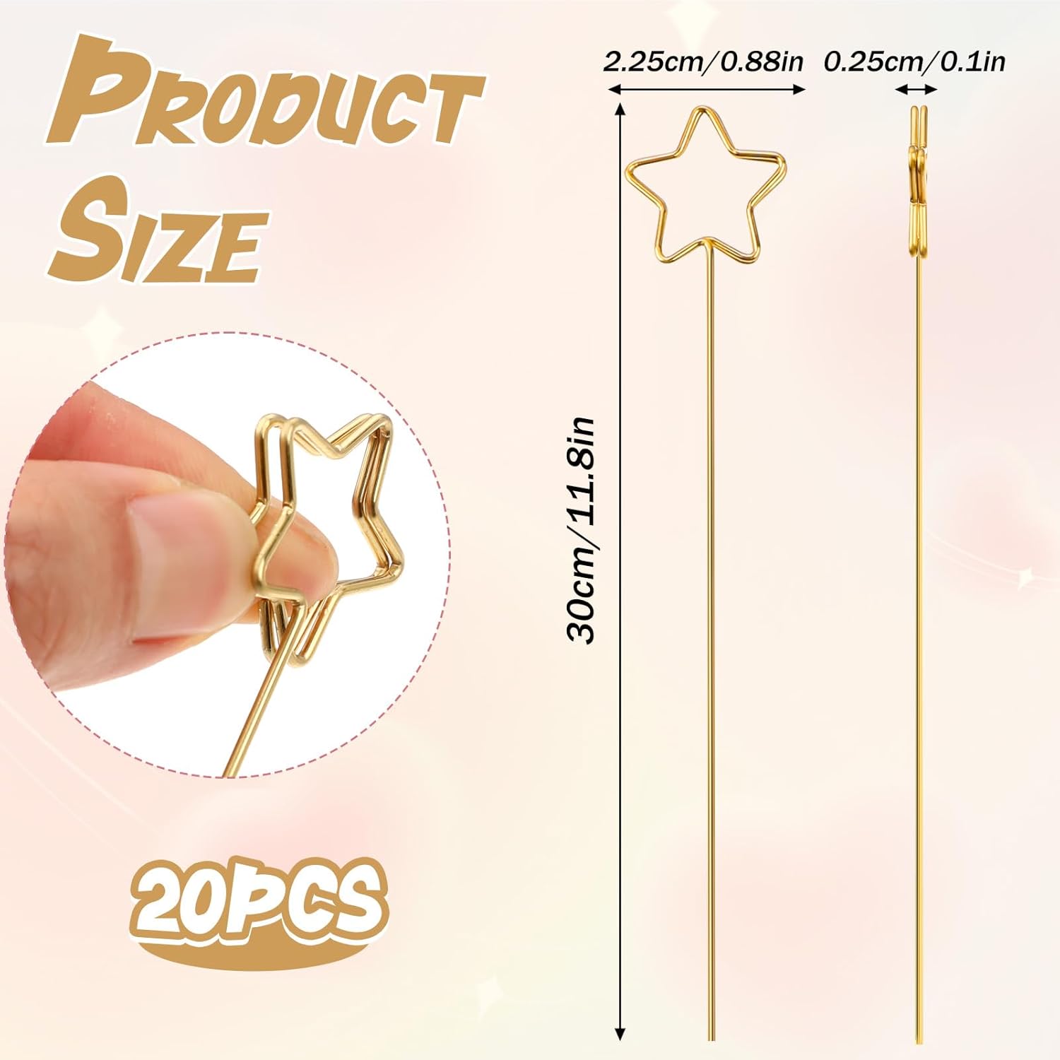 20 Pcs Star Shape Metal Place Card Holders