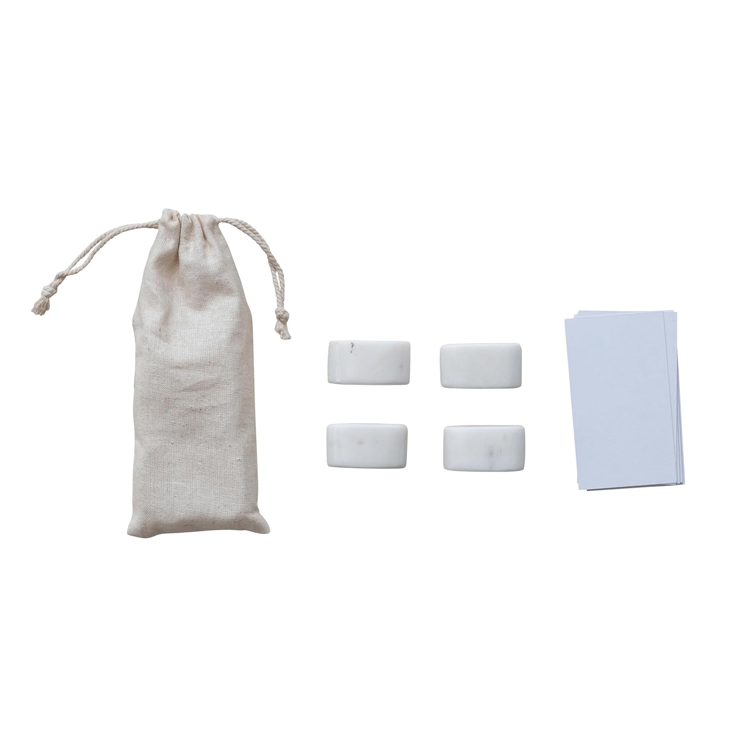 Creative Co Op 4 Piece Marble Place Card Holders White