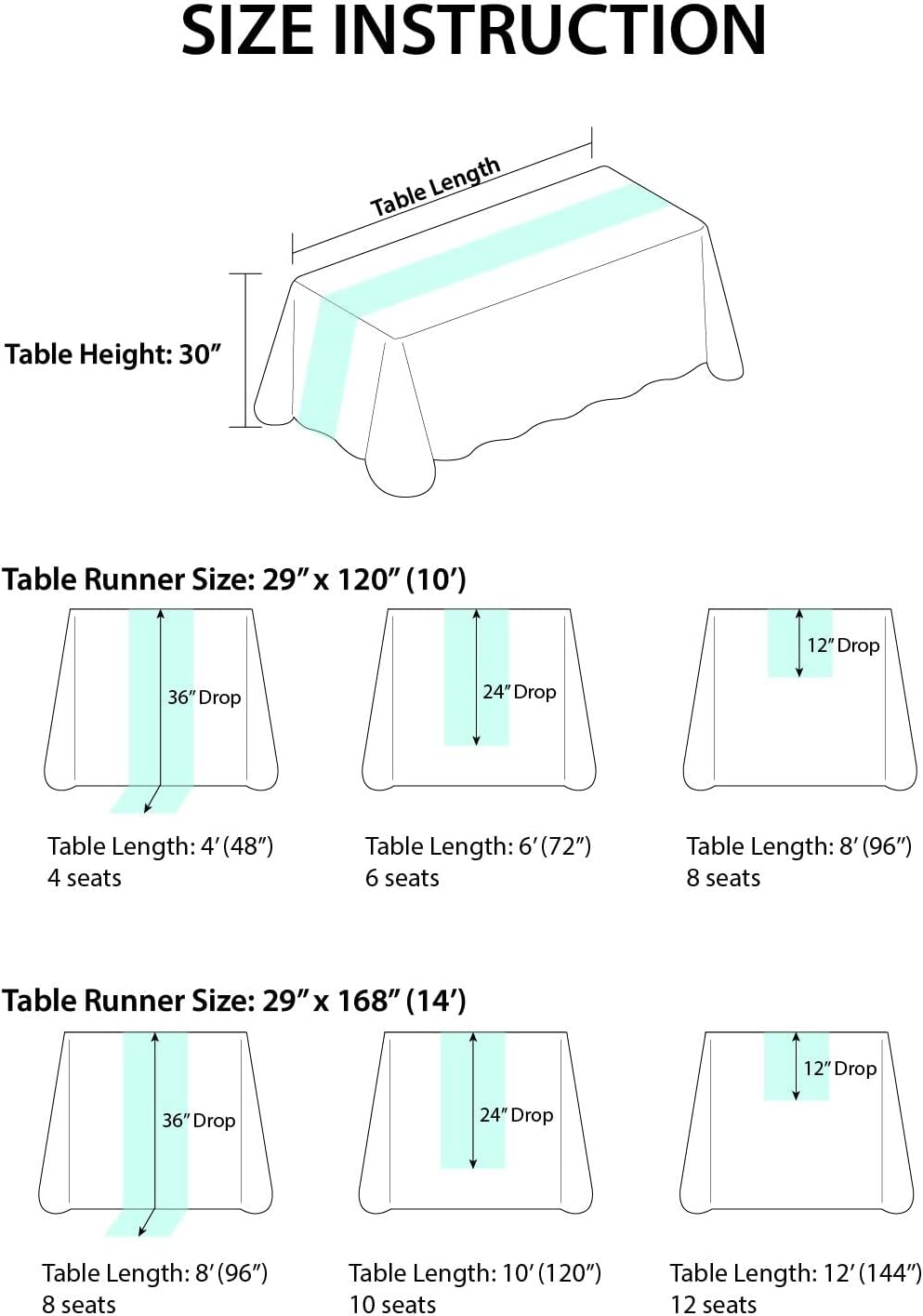 Lings Moment 6-Pack Blush Pink Table Runners with Silver Sparkle