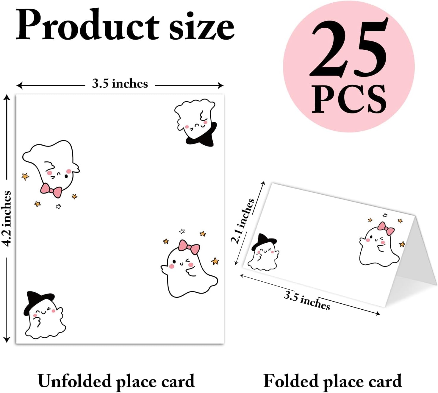 25 Pack Halloween Place Cards Editable Name Cards