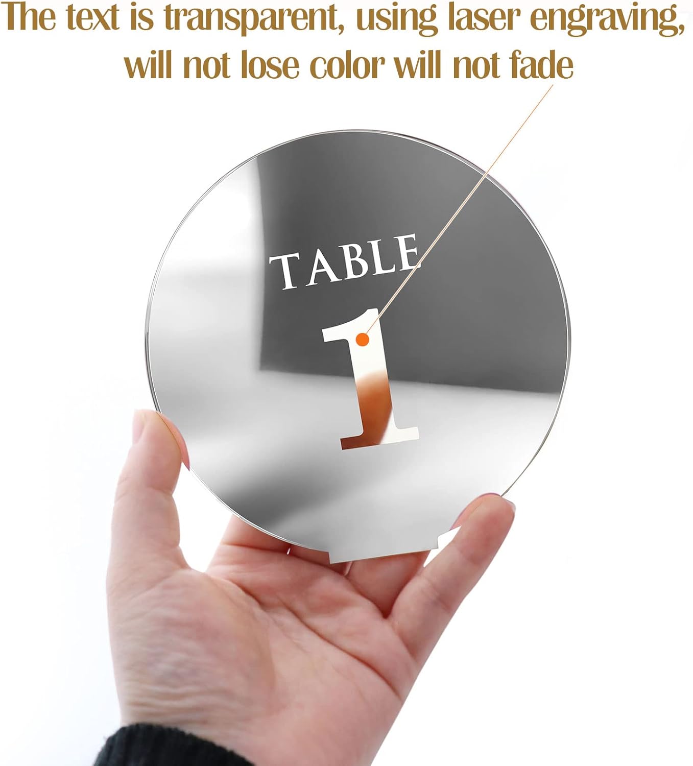 Mirror Gold Acrylic Table Numbers 1-15 with Stands