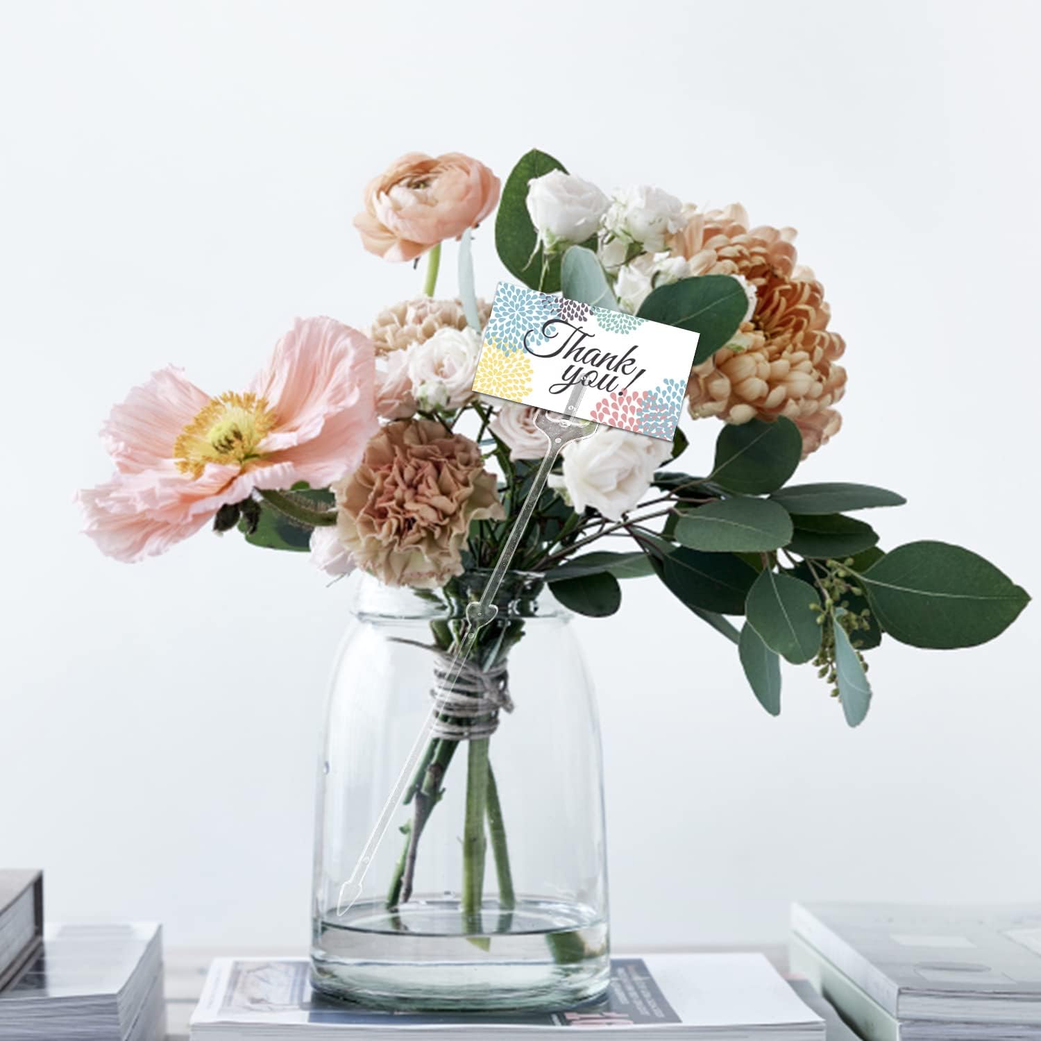 KIMOBER 100PCS Clear Plastic Place Card Holders