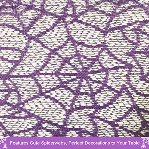 Halloween Table Runner Purple Lace Spider Web