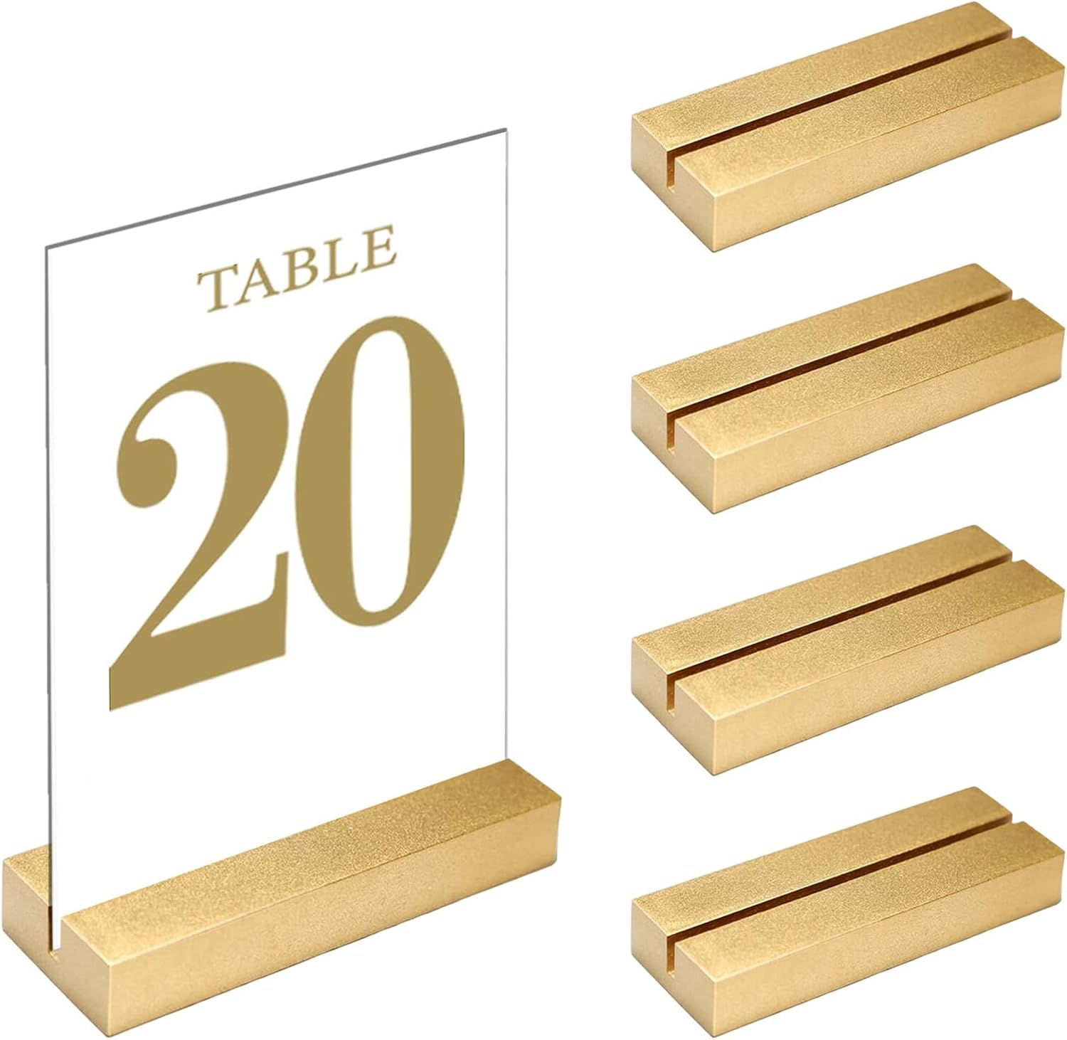 CUNGLIN Gold Wood Table Number Holders 4 Pack