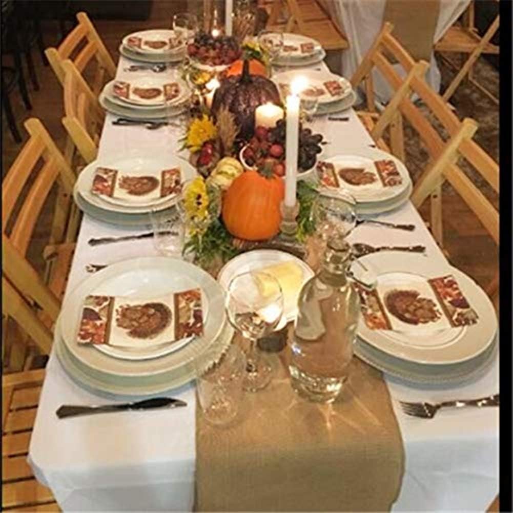 OZXCHIXU Jute Burlap Table Runner 12 Wide x 10 Yards Long