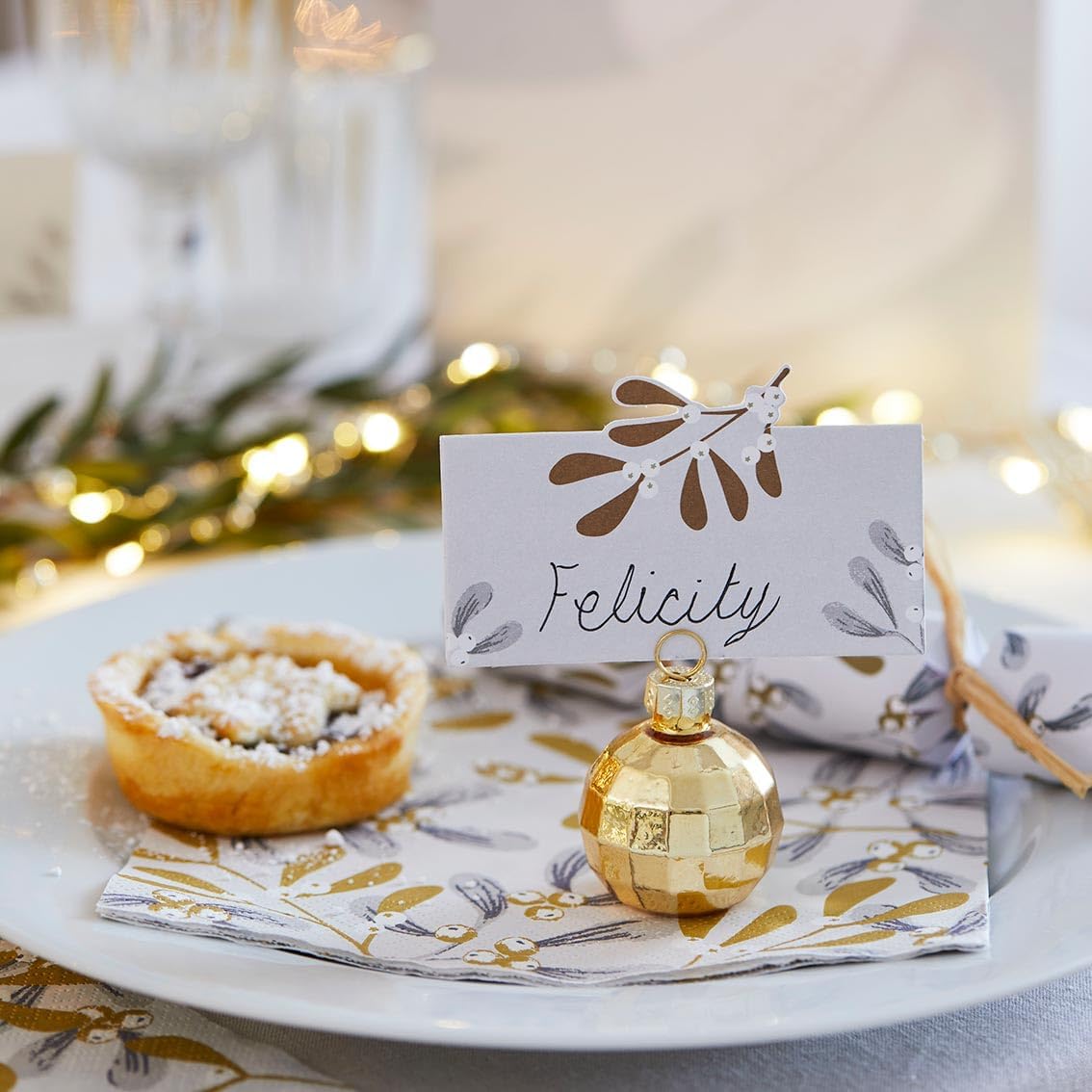 Talking Tables 6 Reusable Gold Disco Ball Place Card Holders