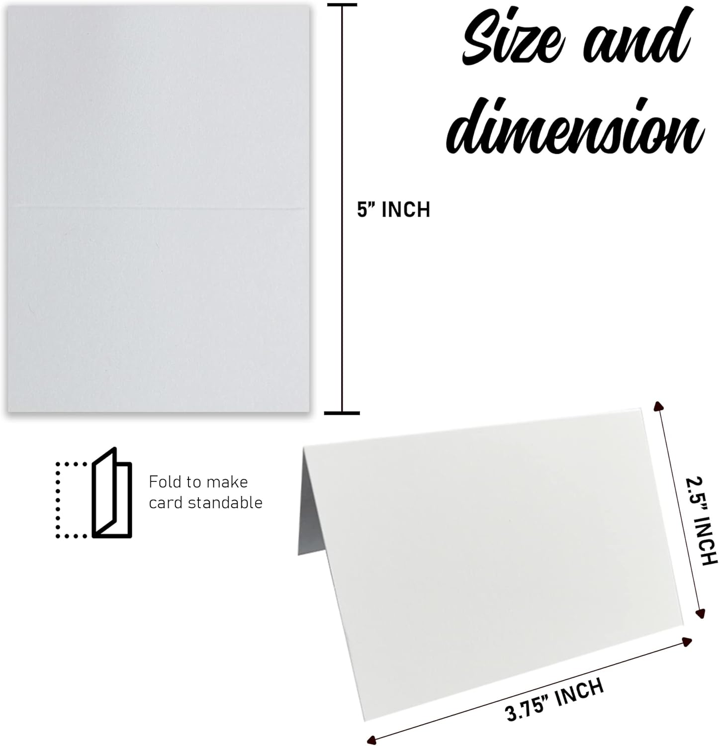 EVASTER Place Cards White Blank Pack of 100