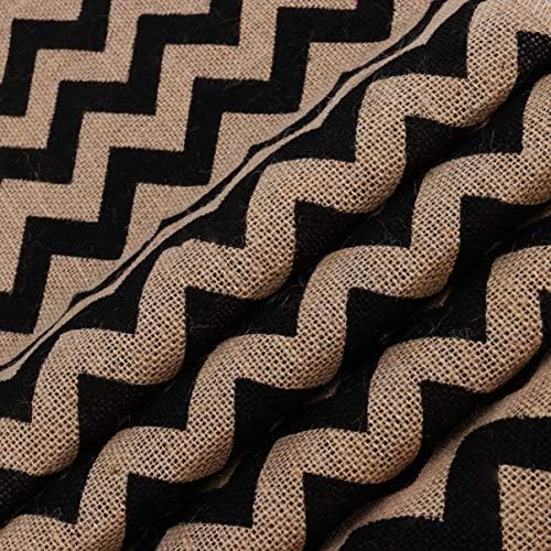 Elegant Dining Table Runners 275x30cm Burlap Linen Wave Pattern