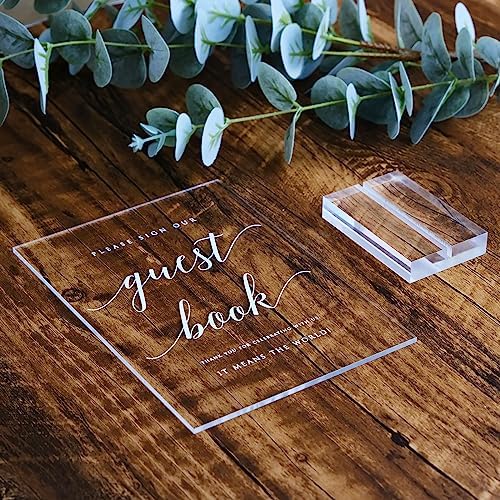 HOODO Acrylic Wedding Guest Book Sign with Stand