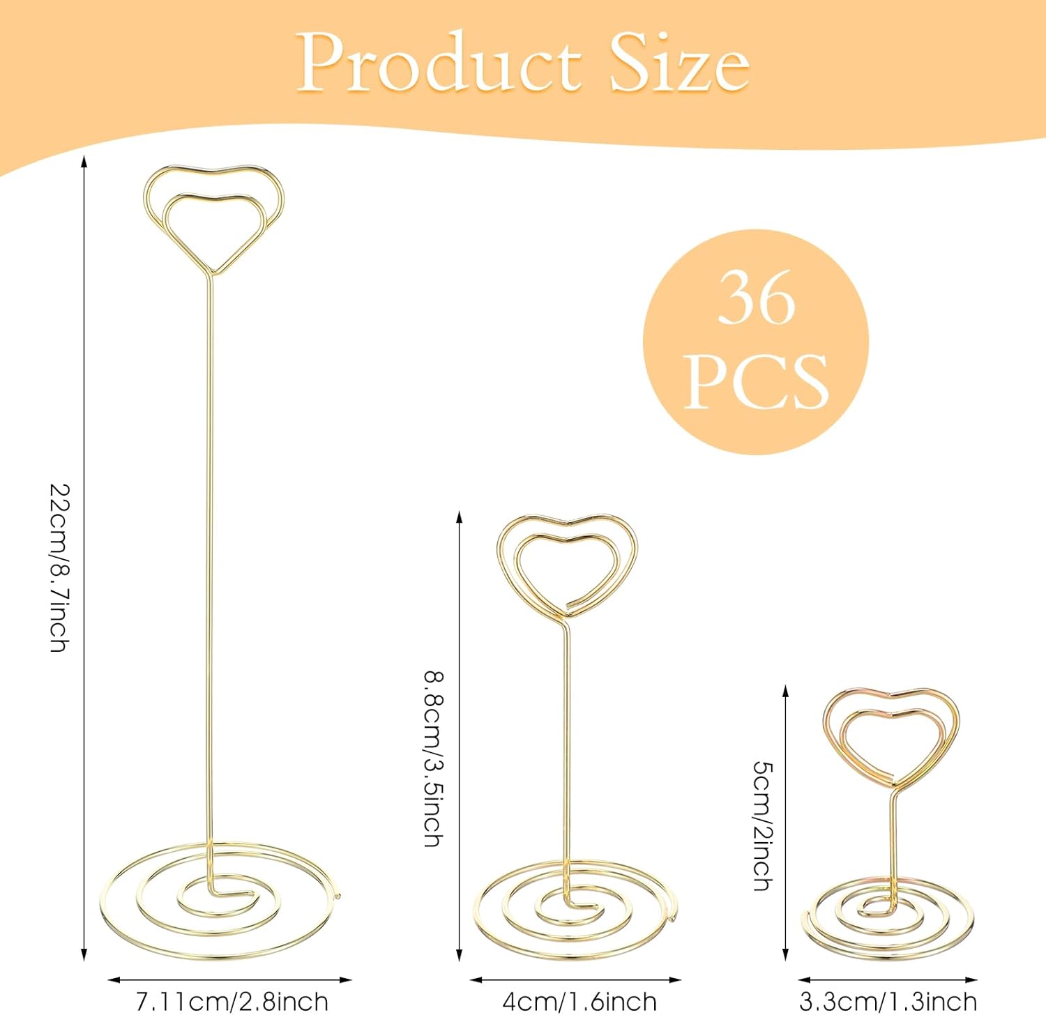 MAQUITA 36pcs Rose Gold Place Card Holder for Weddings