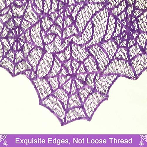 Halloween Table Runner Purple Lace Spider Web