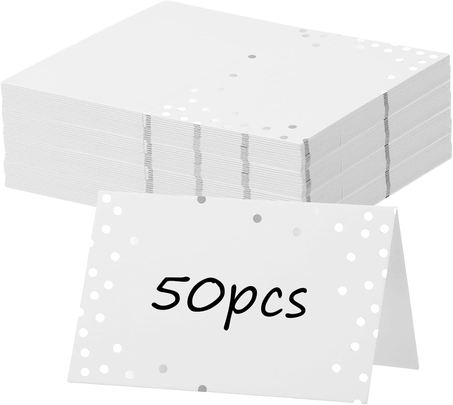 50Pcs Silver Place Cards for Wedding and Event Tables