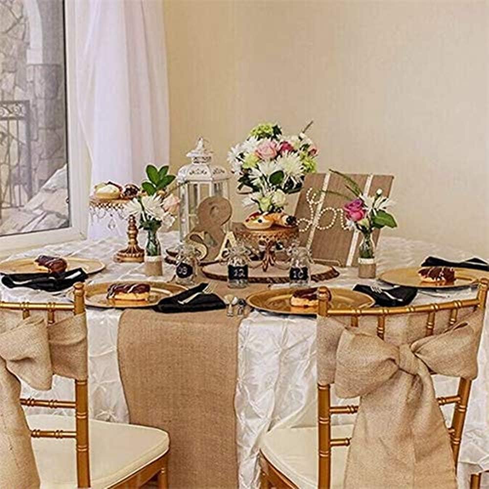 OZXCHIXU Jute Burlap Table Runner 12 Wide x 10 Yards Long