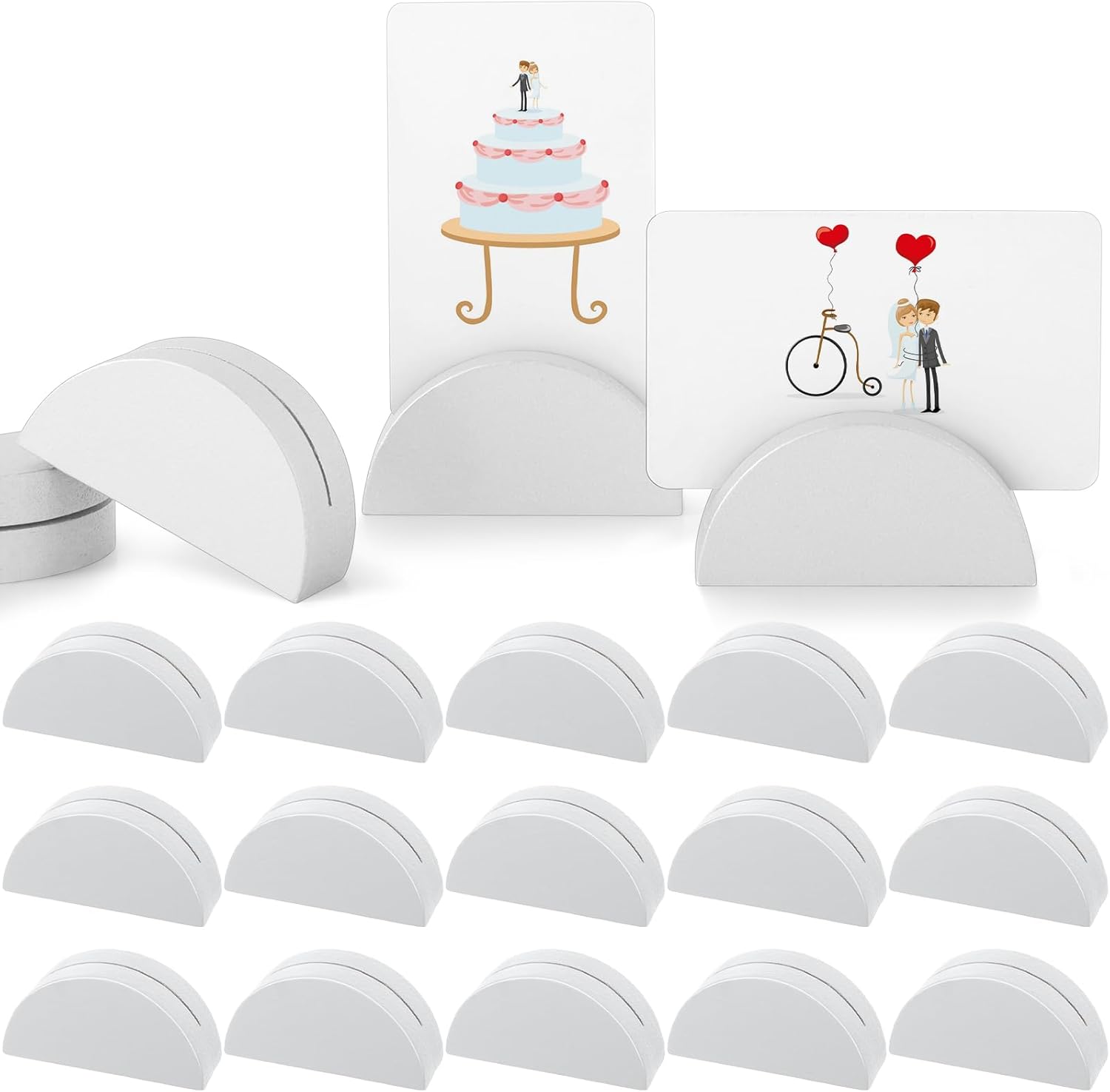 24 Pcs White Stable Wooden Table Number Holders