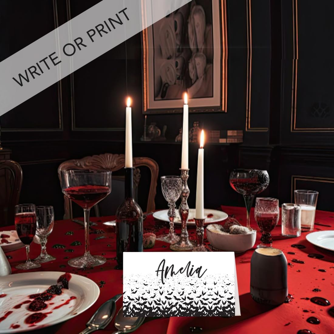 Andaz Press Halloween Place Cards 24 Pack 2x35